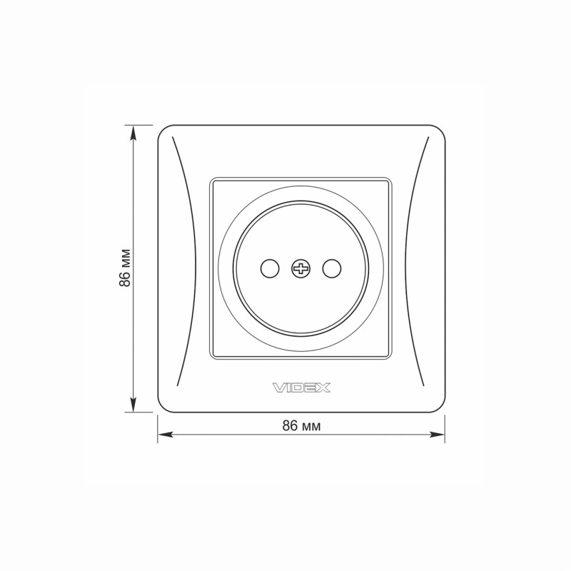 Розетка одинарна б/з VIDEX Binera графіт (VF-BNSK1-BG)