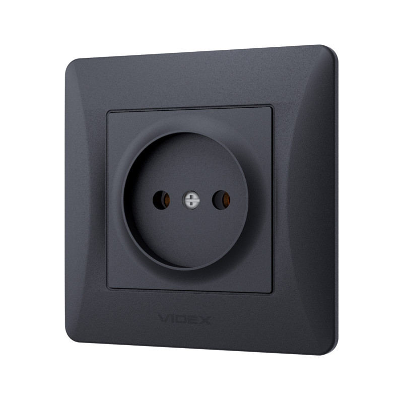 Розетка одинарна б/з VIDEX Binera графіт (VF-BNSK1-BG)