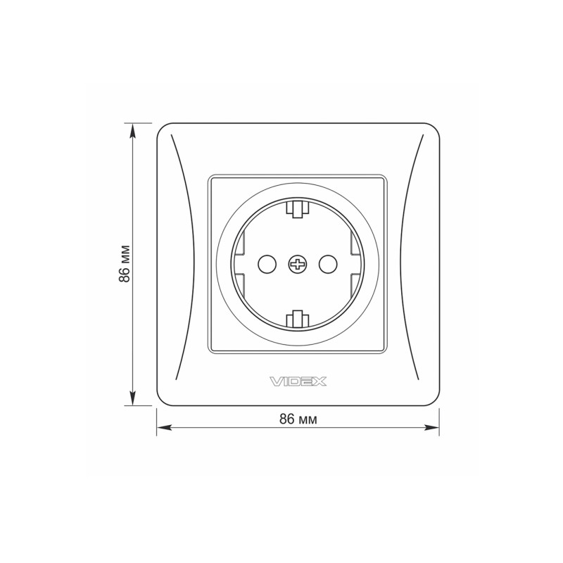 Розетка одинарна з/з VIDEX Binera графіт (VF-BNSK1G-BG)