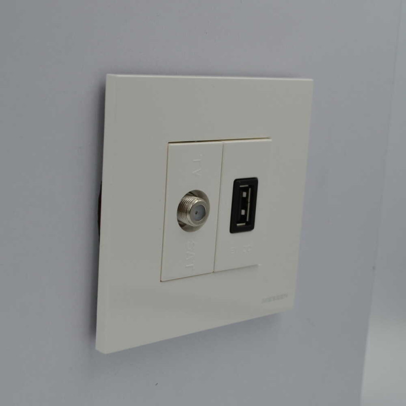 Розетка Zenit белая TV SAT F-разъем 1мод. (2CLA215000N1101)