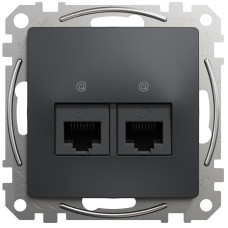 Компьютерная розетка двойная RJ45 кат 6 неэкр UTP Черный Sedna Design Schneider Electric SDD114462
