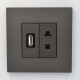 Розетка Zenit антрацит 1-я без заземления 1 мод. (2CLA213500N1801)