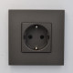 Розетка Zenit антрацит 1-я с заземлением и защитными шторками ( 2CLA228800N1801 )