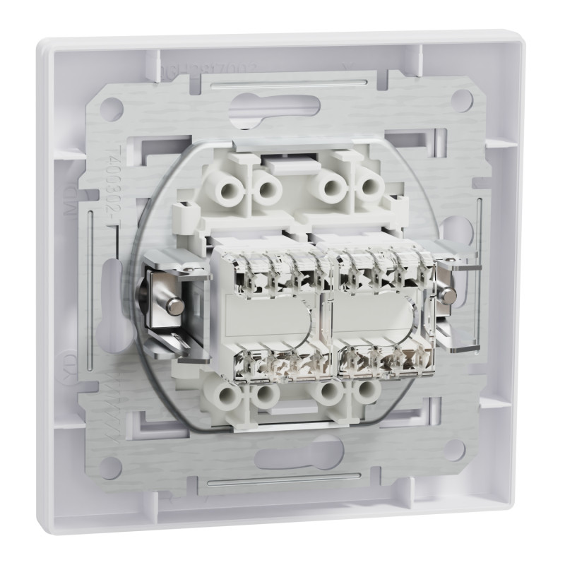 Розетка подвійна комп'ютерна RJ-45 SCHNEIDER Asfora бiла EPH4400121