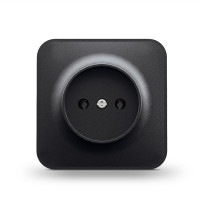 Розетка одинарная накладная б/з черный графит VIDEX BINERA (VF-BNS21-BG)