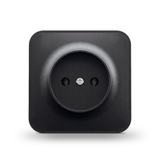 Розетка одинарная накладная б/з черный графит VIDEX BINERA (VF-BNS21-BG)
