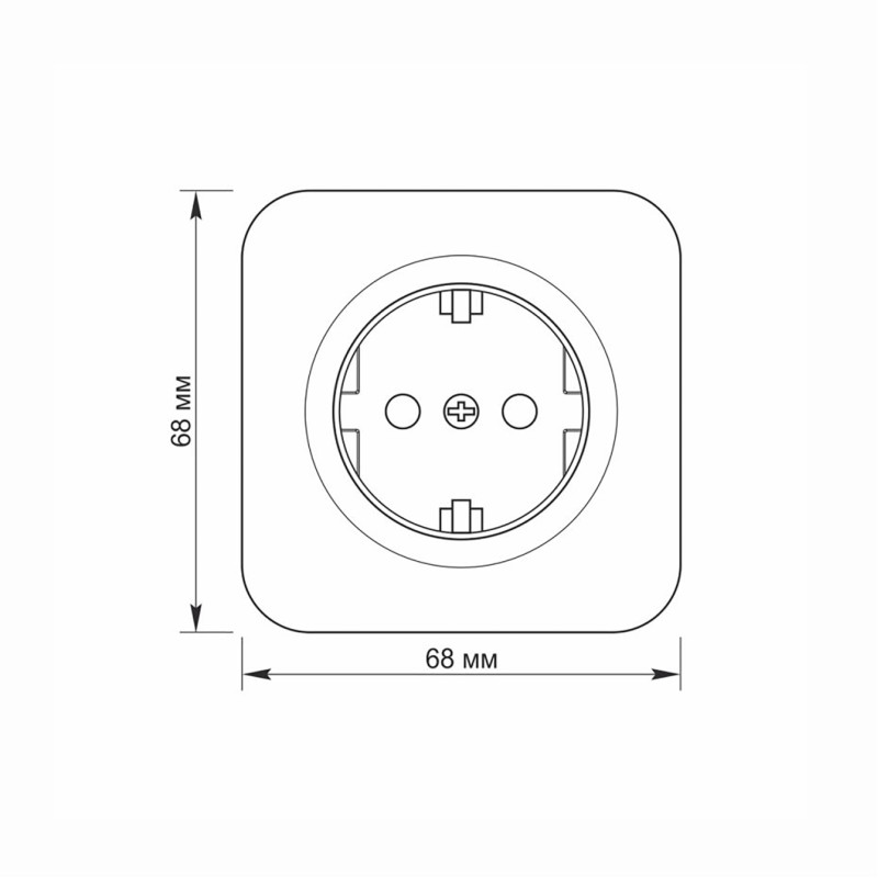 Розетка одинарна накладна з/з чорний графіт VIDEX BINERA (VF-BNS21G-BG)