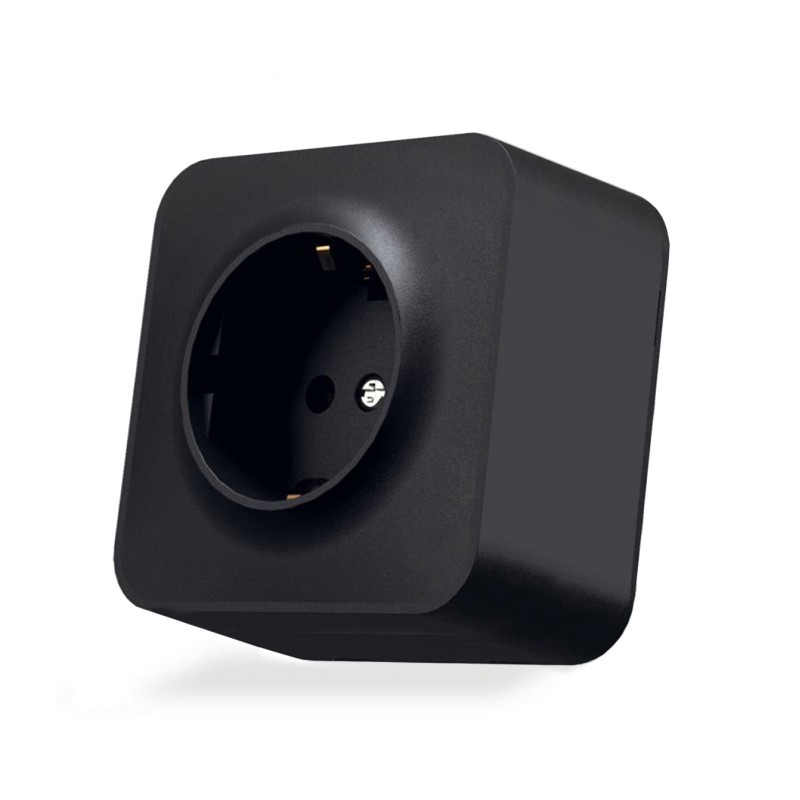 Розетка одинарна накладна з/з чорний графіт VIDEX BINERA (VF-BNS21G-BG)