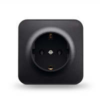 Розетка одинарная накладная с/з черный графит VIDEX BINERA (VF-BNS21G-BG)