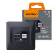 Розетка одинарная телефонная RJ-11 CAT3 VIDEX Binera графит (VF-BNSK1TF3-BG)