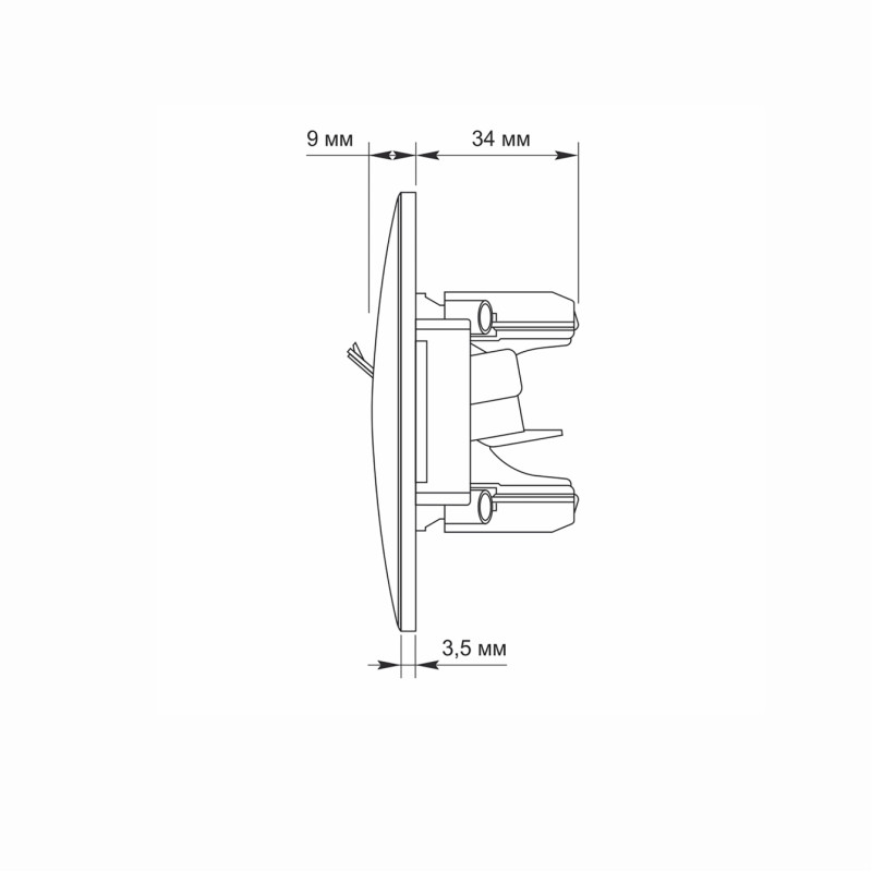 Розетка одинарная телефонная RJ-11 CAT3 VIDEX Binera графит (VF-BNSK1TF3-BG)