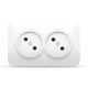 Розетка двойная накладная б/з белая VIDEX BINERA (VF-BNS22-W)