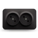 Розетка двойная накладная б/з черный графит VIDEX BINERA (VF-BNS22-BG)