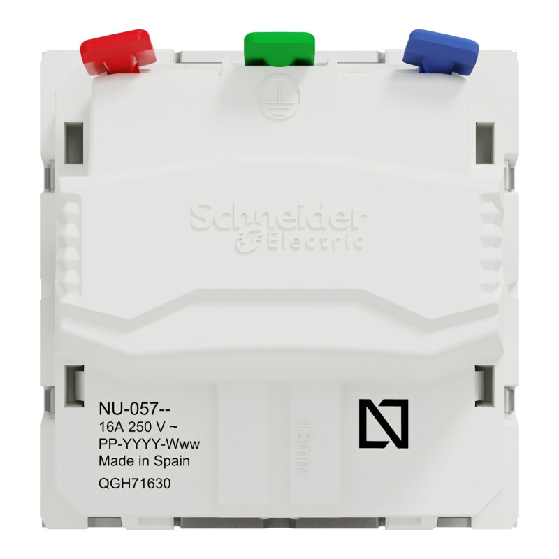 Розетка з з/к і шторками 16А (швидкозатискні клеми) Unica New Schneider Electric алюміній NU305730