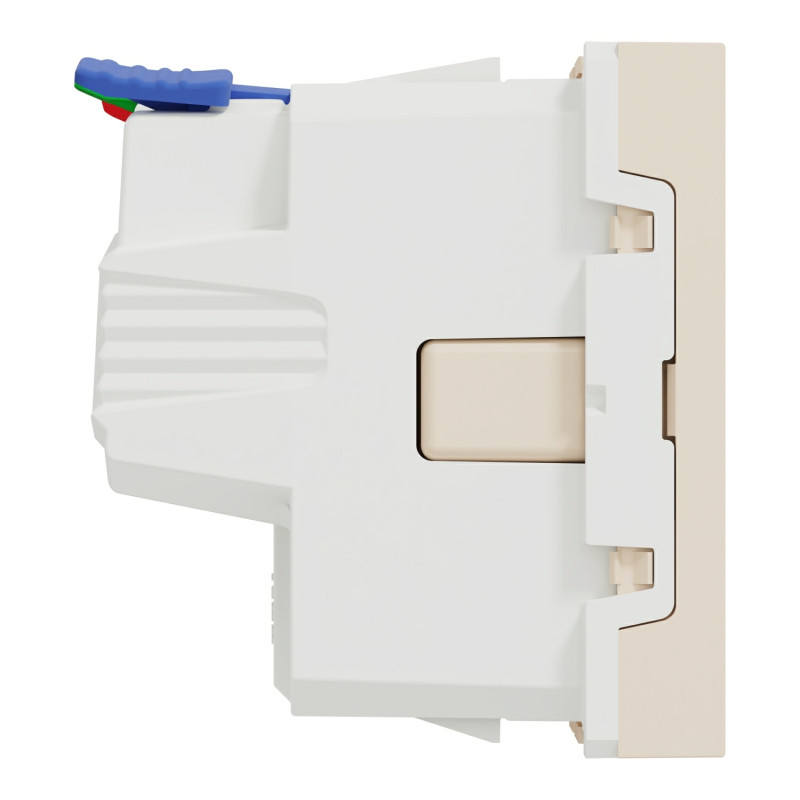 Розетка с ж/к и шторками 16А (быстрозажимные клеммы) Unica New Schneider Electric бежевая NU305744