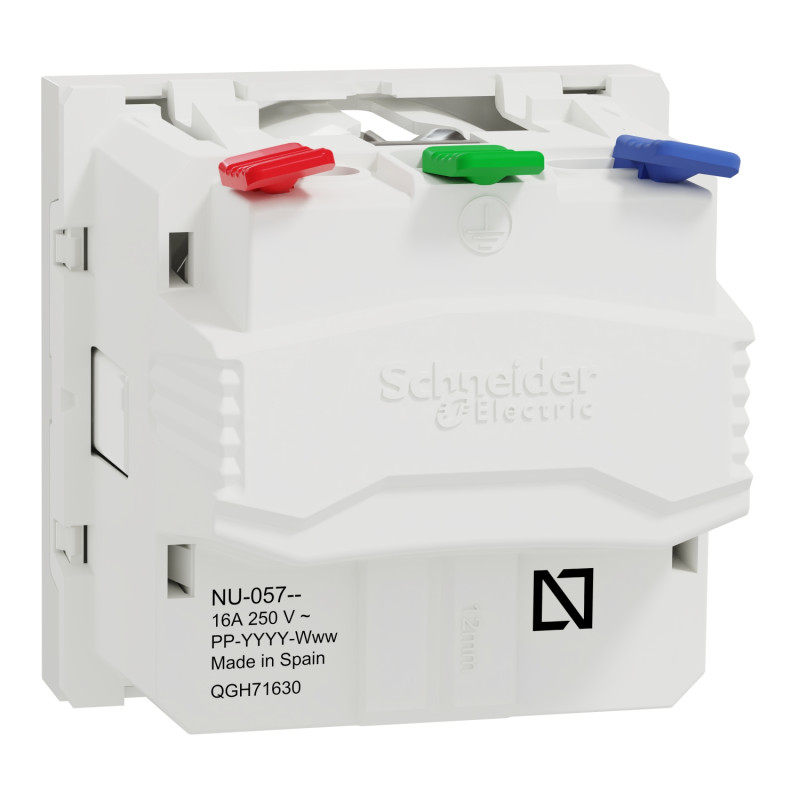 Розетка с ж/к и шторками 16А (быстрозажимные клеммы) Unica New Schneider Electric белая NU305718