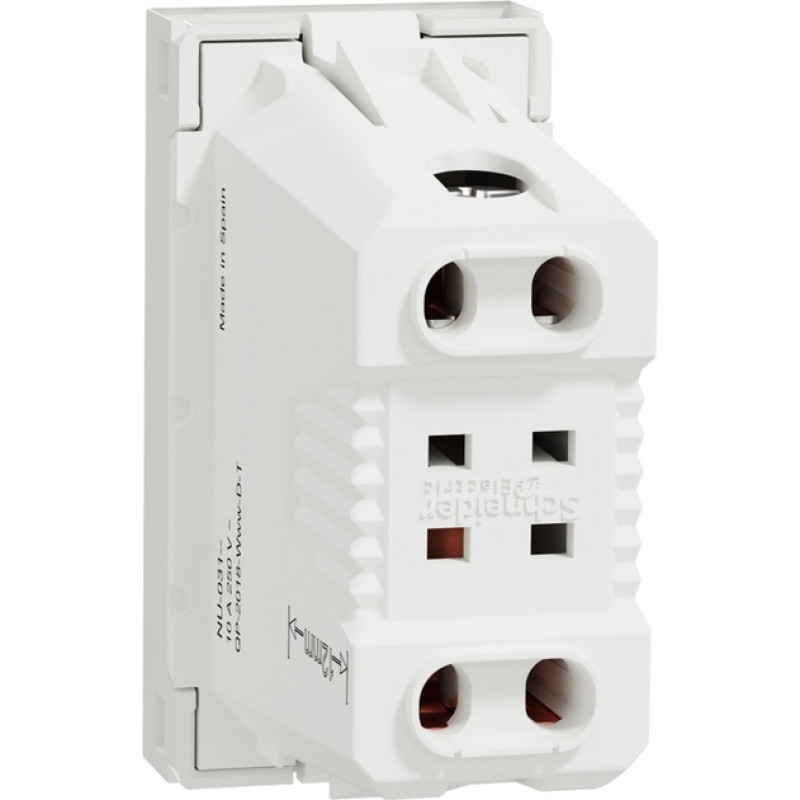 Розетка без ж/к со шторками 16А 1 модуль Unica New Schneider Electric белая NU303118