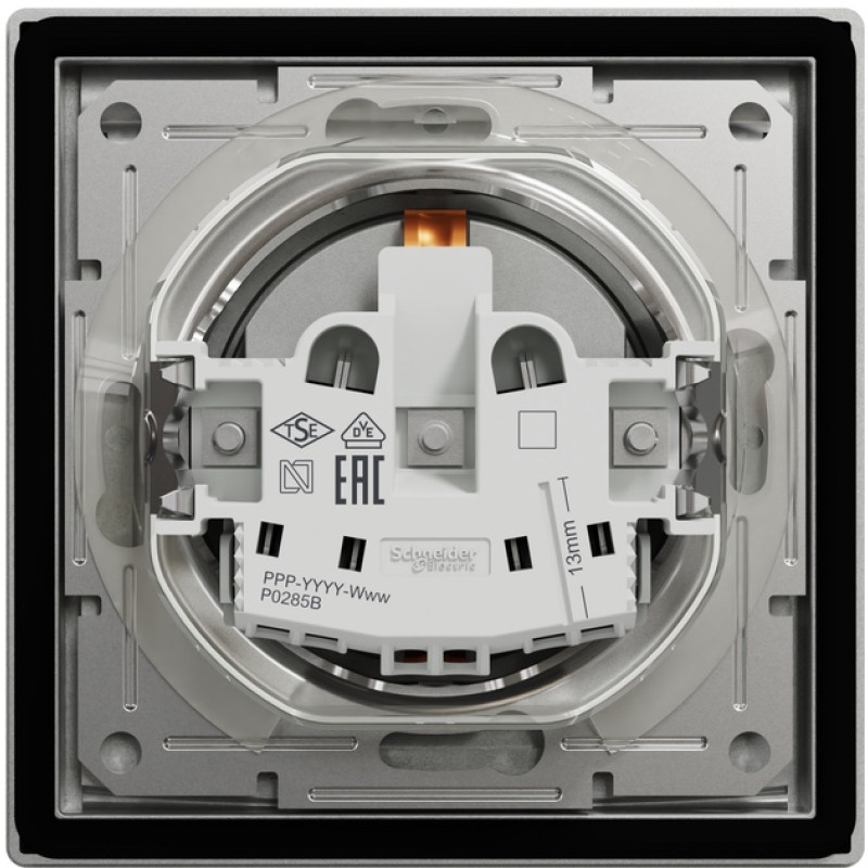 Розетка с заземлением, зах. шторками и крышкой IP44 Asfora Schneider Electric алюминий EPH3100361