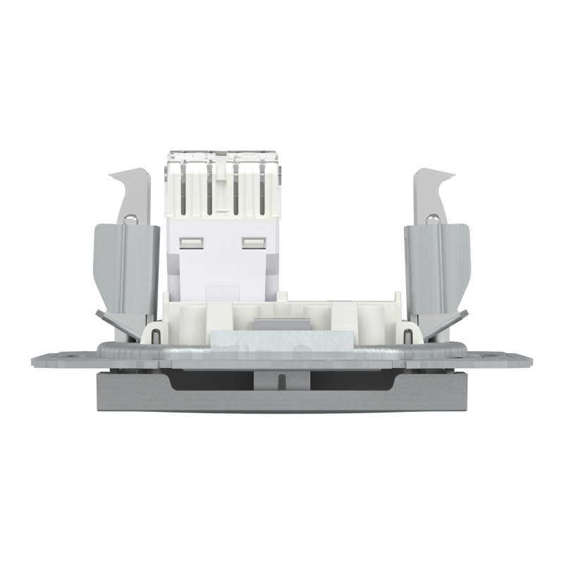 Розетка компьютерная 6e UTP Asfora Schneider Electric алюминий EPH4700161