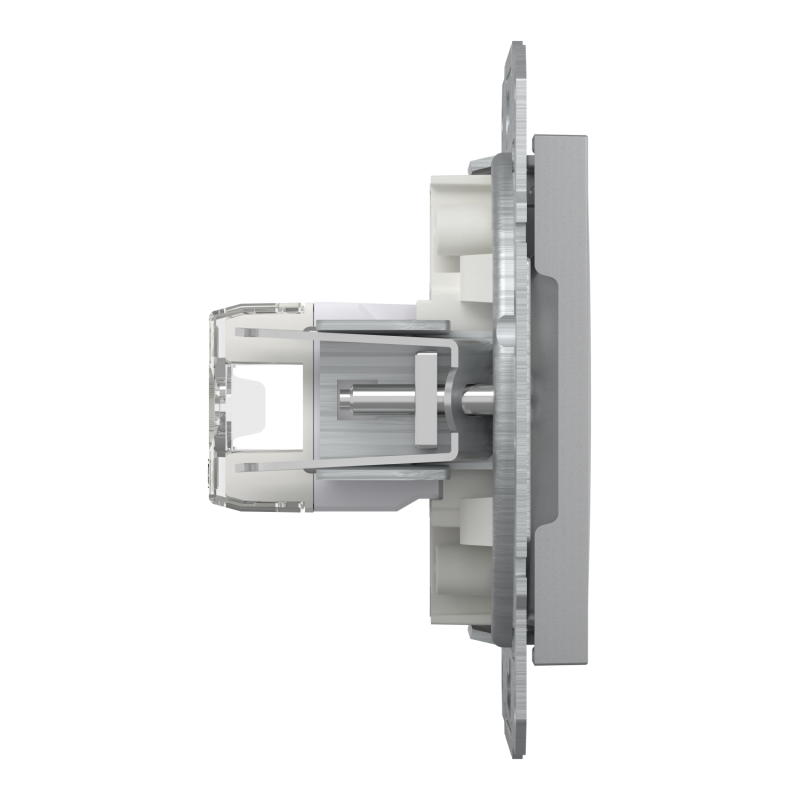 Розетка компьютерная двойная 5e UTP Asfora Schneider Electric алюминий EPH4400161