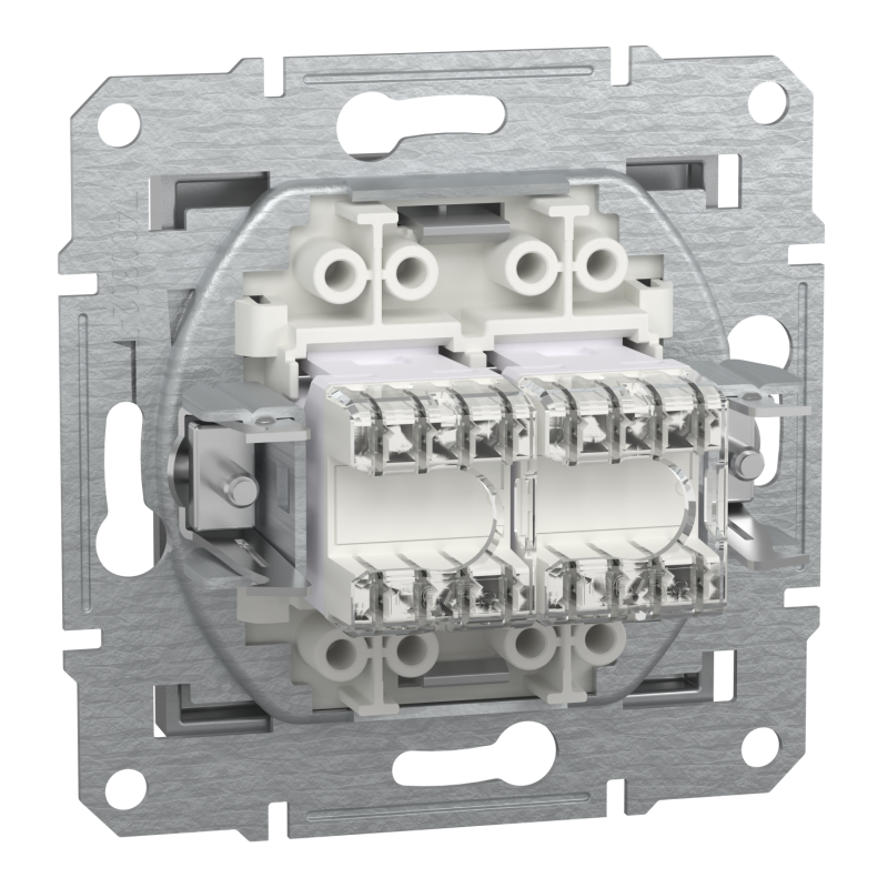 Розетка компьютерная двойная 5e UTP Asfora Schneider Electric алюминий EPH4400161