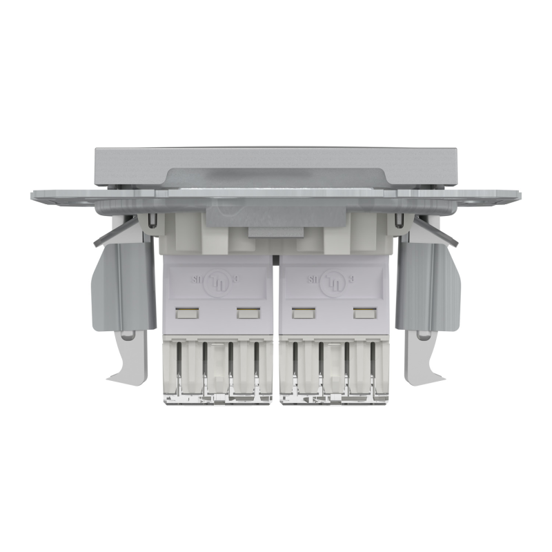 Розетка компьютерная двойная 5e UTP Asfora Schneider Electric алюминий EPH4400161