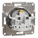 Розетка с заземлением и защитными шторками Asfora Schneider Electric алюминий EPH2900261