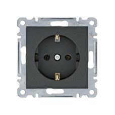 Розетка одинарна з/з HAGER Lumina чорний WL1053
