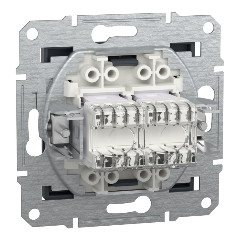 Розетка подвійна комп'ютерна 6e UTP Asfora Schneider Electric антрацит EPH4800171