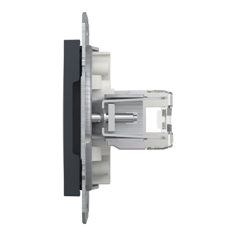 Розетка комп'ютерна 6e UTP Asfora Schneider Electric антрацит EPH4700171