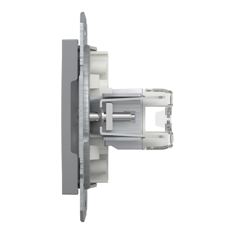 Розетка комп'ютерна подвійна 5e UTP Asfora Schneider Electric сталь EPH4400162