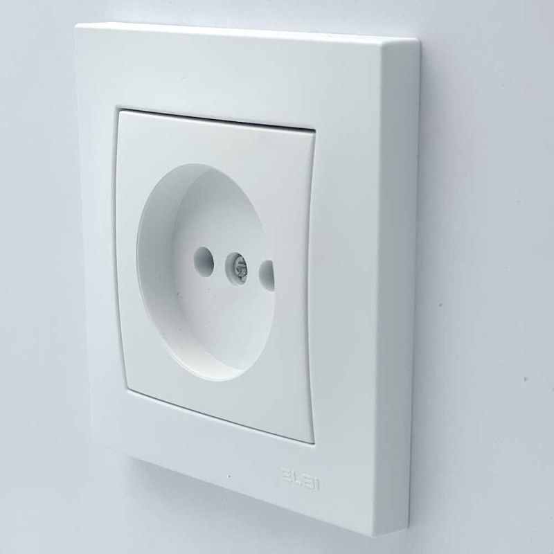 Розетка одинарна без заземлення ELBI VEGA білий матовий (510-016200-215)