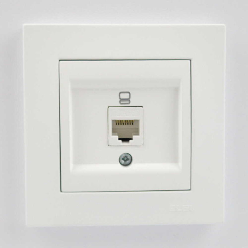 Розетка одинарная компьютерная ELBI VEGA белый матовый (510-016200-247)