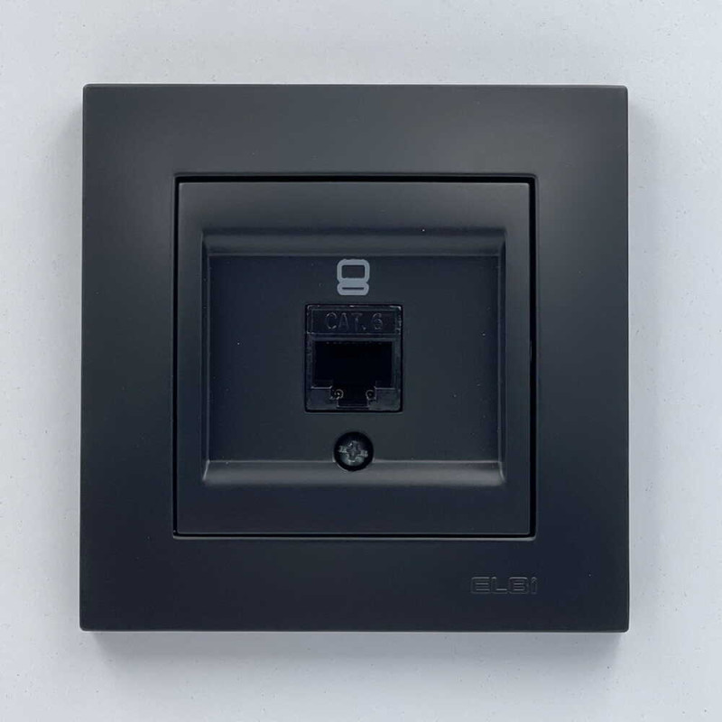 Розетка одинарна комп'ютерна ELBI VEGA матовий чорний (510-014800-247)