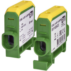 Вводная силовая клемма EDBJ-1x35-1x35/PE (125A, 1000V AC/1500V DC, IN: 1x35, OUT: 1x35, окт.-зел.) ETI 1102433