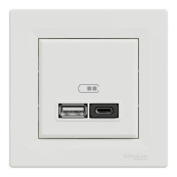 Розетка USB А+С 3 А 45 Вт Asfora Schneider Electric біла EPH2700421