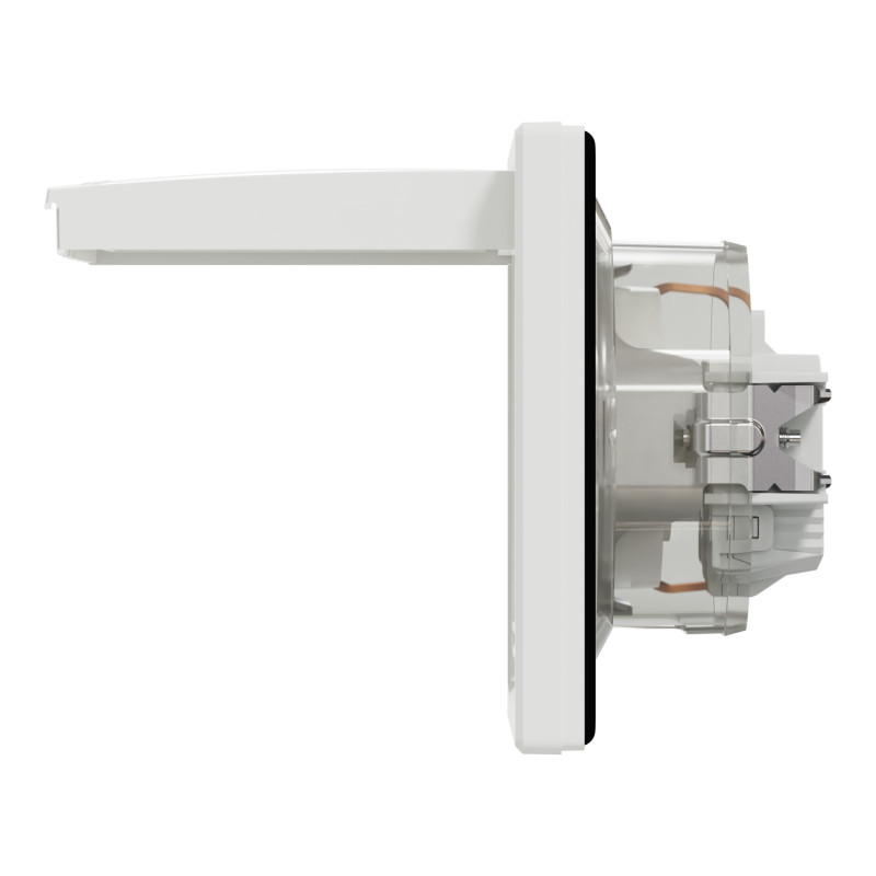 Розетка с крышкой из заземл, шторки, IP44 Asfora Schneider Electric белая EPH3100321