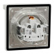 Розетка с крышкой из заземл, шторки, IP44 Asfora Schneider Electric белая EPH3100321