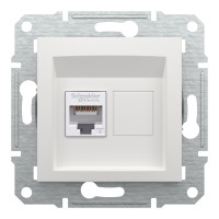 Розетка RJ45 UTP 6 без рамки Asfora Schneider Electric біла EPH4770121