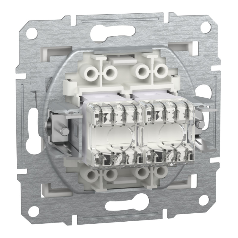 Розетка RJ45 подвійна UTP 6 без рез рамки Asfora Schneider Electric біла EPH4870121