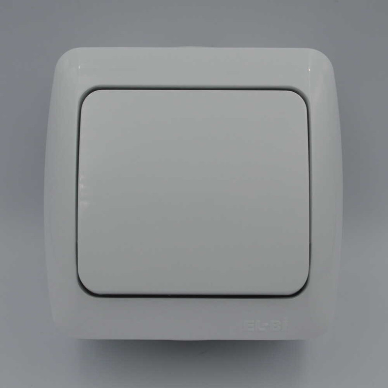 Выключатель El-BI Alsu одноклавишный накладной белый IP20 (504-010200-200)