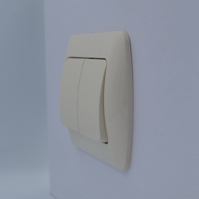 Выключатель двухклавишный EL-BI Zirve крем (501-010301-202)