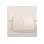 Выключатель двухклавишный LEZARD Deriy жемчужно-белый 702-3030-101