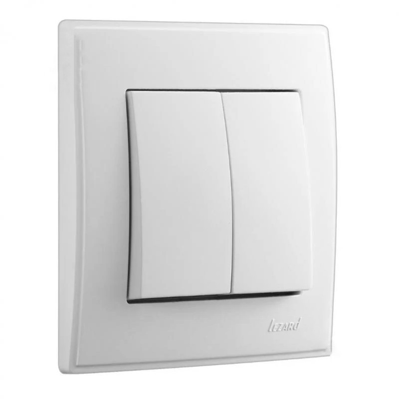 Выключатель двухклавишный LEZARD Lesya белый 705-0202-101