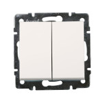 Выключатель двухклавишный LEZARD Rain белый 703-0288-101