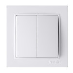 Выключатель двухклавишный NILSON Thor белый 27111003