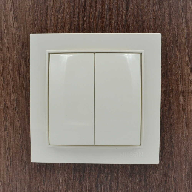 Выключатель двухклавишный NILSON Thor крем 27121003