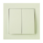 Выключатель двухклавишный NILSON Thor крем 27121003