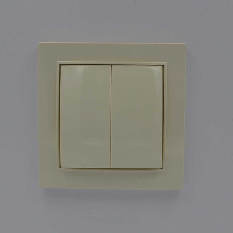 Выключатель двухклавишный NILSON Thor крем 27121003