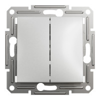 Выключатель двухклавишный SCHNEIDER Asfora алюминий EPH0300161